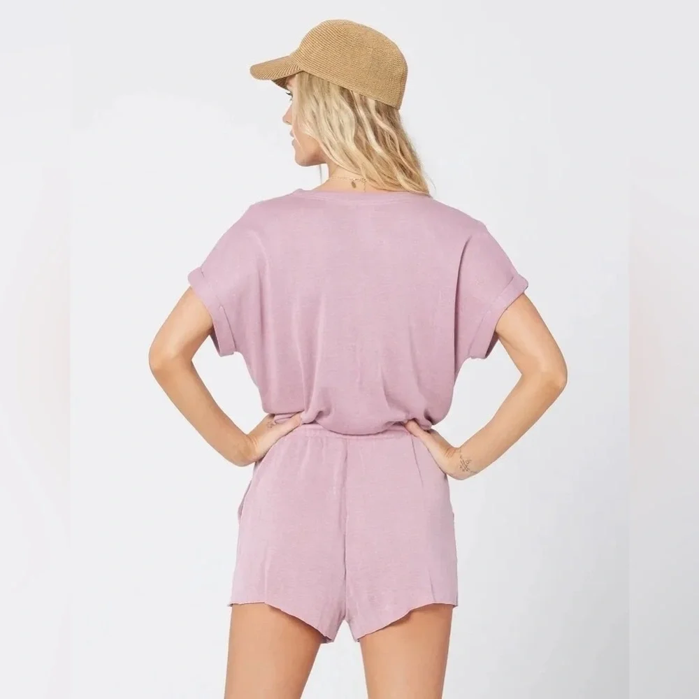 L*SPACE GREAT ESCAPE ROMPER Dusty Rose size Large - Picture 2 of 10